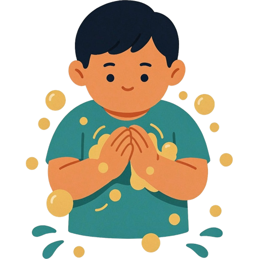 wash — illustration for the TotWord actions lesson