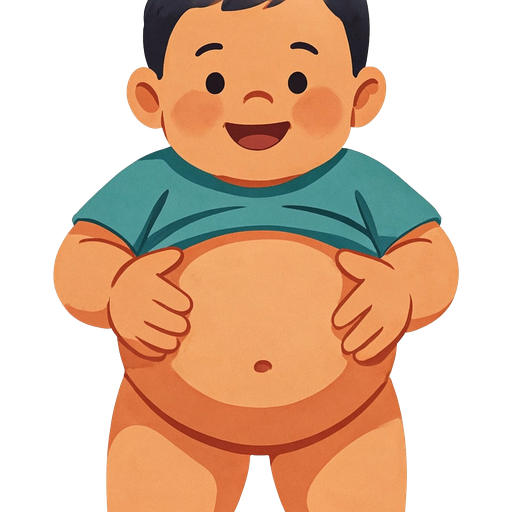 tummy — illustration for the TotWord body-parts lesson
