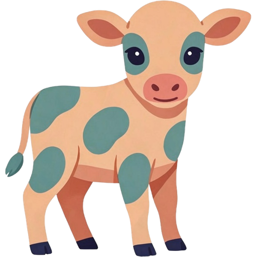 calf — illustration for the TotWord farm-animals lesson
