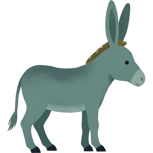 donkey — illustration for the TotWord farm-animals lesson