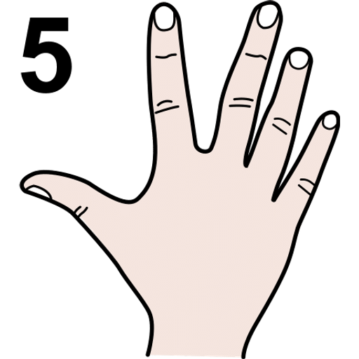 five — illustration for the TotWord numbers lesson