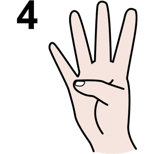 four — illustration for the TotWord numbers lesson