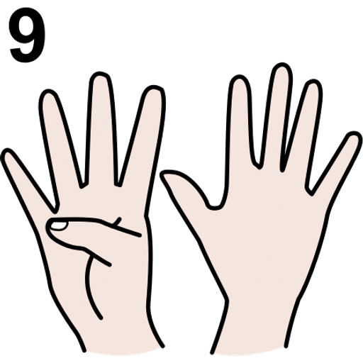 nine — illustration for the TotWord numbers lesson